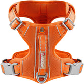 BARKBAY no-pull harness orange left view for large dogs enhances walking control