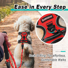 BARKBAY no-pull harness reflective straps boost visibility for early morning or dusk walks