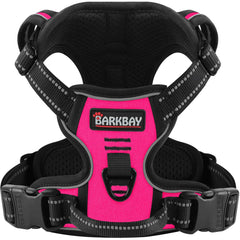 BARKBAY No-Pull Harness XS Pink on a small dog for comfortable daily walks.