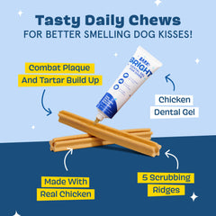 Close-up of Barkbox Bright ridges massaging gums during chewing.