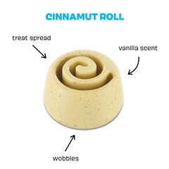 BarkBox Cinamutt Roll vanilla-scented surface ready for treat stuffing and interactive fun