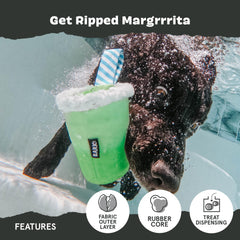 Barkbox Get Ripped Margrrrita treat-dispensing feature demonstrated during play