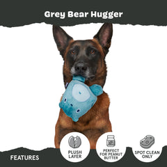 Barkbox Grey Bear Hugger treat grooves detail with spreadable treats