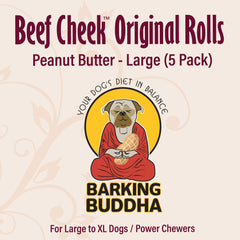 Close-up of Barking Buddha beef cheek texture, natural single-ingredient chew for sensitive dogs