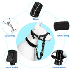 BARKLESS collar cabeza ajuste fácil para perros medianos