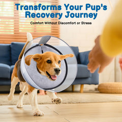 BARKLESS inflatable cone shows soft neck support for a calmer recovery