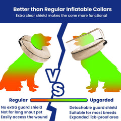 BARKLESS inflatable dog cone side view highlights comfortable unobstructed visibility during recovery