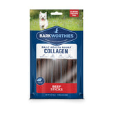 Barkworthies Plain Collagen Sticks 6in pack showing a long lasting chew for dogs