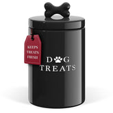 Barnyard Designs large dog treat container with lid on kitchen counter keeps treats accessible