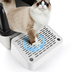 Bartuke cat litter box ramp white side view shows easy entry for kittens