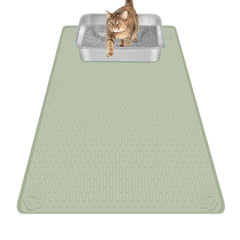 Bartuke cat litter mat 34x22 top view showing broad coverage to reduce scatter.