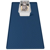 Bartuke cat litter mat large-coverage navy traps litter and protects floors.