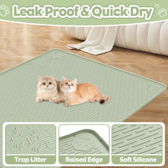 Bartuke cat litter mat close-up reveals soft paw contact and safety-first design.