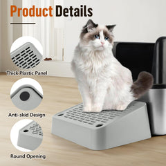 Bartuke cat litter ramp filter mat catches paw litter to reduce tracking.