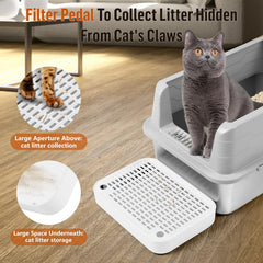 Bartuke cat litter ramp mat filter function image illustrating litter capture at base