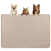 Bartuke dog food mat 40x28 khaki with non-slip surface for steady meals.