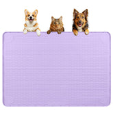 Bartuke dog food mat 40x28 purple with raised edge catches spills for tidy floors.