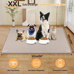Bartuke dog food mat 50x35 non-slip keeps bowls steady