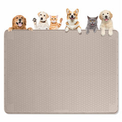 Bartuke dog food mat 50x35 raised edge protects floors from spills