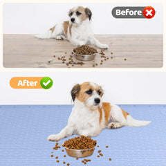 Bartuke dog food mat blue easy-clean surface rinses quickly after meals