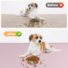 Bartuke dog food mat easy-clean foldable pink surface for quick storage.