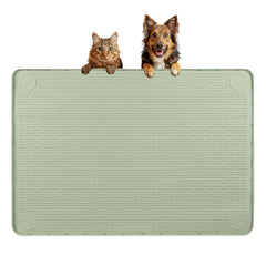 Bartuke dog food mat extralarge 34x22 green flat keeps floors clean during meals