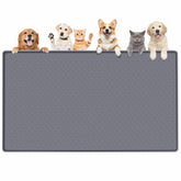 Bartuke dog food mat extra-large dimensions for multiple bowls keeps floors clean.