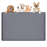Bartuke dog food mat large 34x22 holds bowls neatly for multi-dog households.