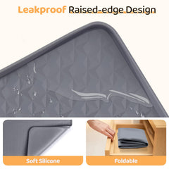 Bartuke dog food mat non-slip surface helps bowls stay steady during meals.