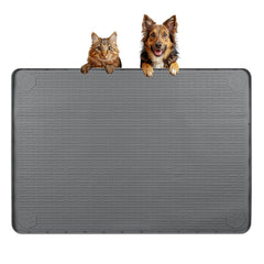 Bartuke dog food mat large 34x22 with raised edge to contain spills