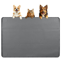 Bartuke dog food mat raised edge keeps spills contained during meals.