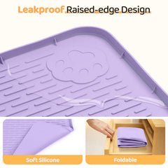 Bartuke dog food mat raised edge design contains mess and keeps liquid contained.