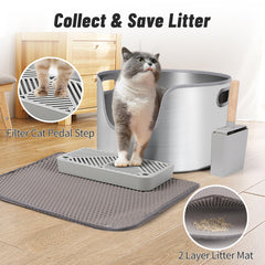 Bartuke safety-sealed edge on stainless litter box protects paws