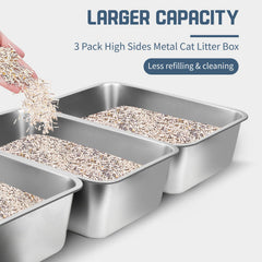 Bartuke non-stick stainless steel litter box surface for easy cleaning