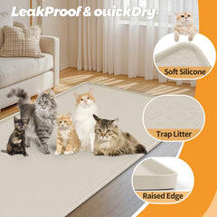 Bartuke textured surface traps litter and reduces floor mess.