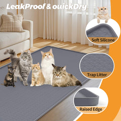 Bartuke litter mat textured surface traps litter to prevent spread