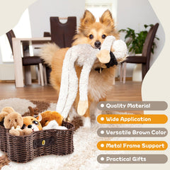 Barydat dog toy organization basket with lid provides easy cleanup after playtime.