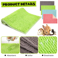 Barydat guinea pig cage liner non-slip back keeps mats in place for secure lounging.
