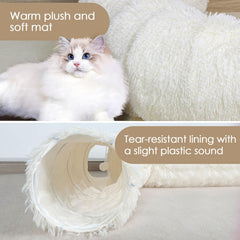 Baseola cat tunnel bed inside-space highlights spacious design for multiple kittens to play.