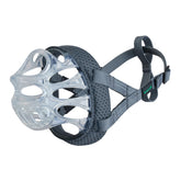 Baskerville INVISA Basket Muzzle front view improves social cue reading during walks.