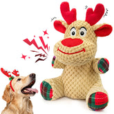 BBeary Christmas dog toy reindeer front view for playful holiday cuddling