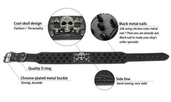 Bbmmayy leather dog collar buckle detail shows adjustable safety buckle for easy secure fit.