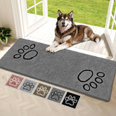 Bcoimo super absorbent dog door mat shown in entryway reduces mud and moisture.