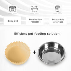 BeaAiwa khaki-brown-liner-detail highlights clean, leak-resistant feeding for wet food.