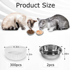 BeaAiwa stainless-steel pet bowls set—durable, reusable daily meals