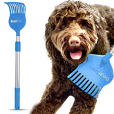 Bearback Bearbark Dog Scratcher with extendable handle enables gentle grooming from a comfortable height.