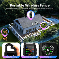 Beatails wireless dog fence remote image highlights precise training with long-range control.