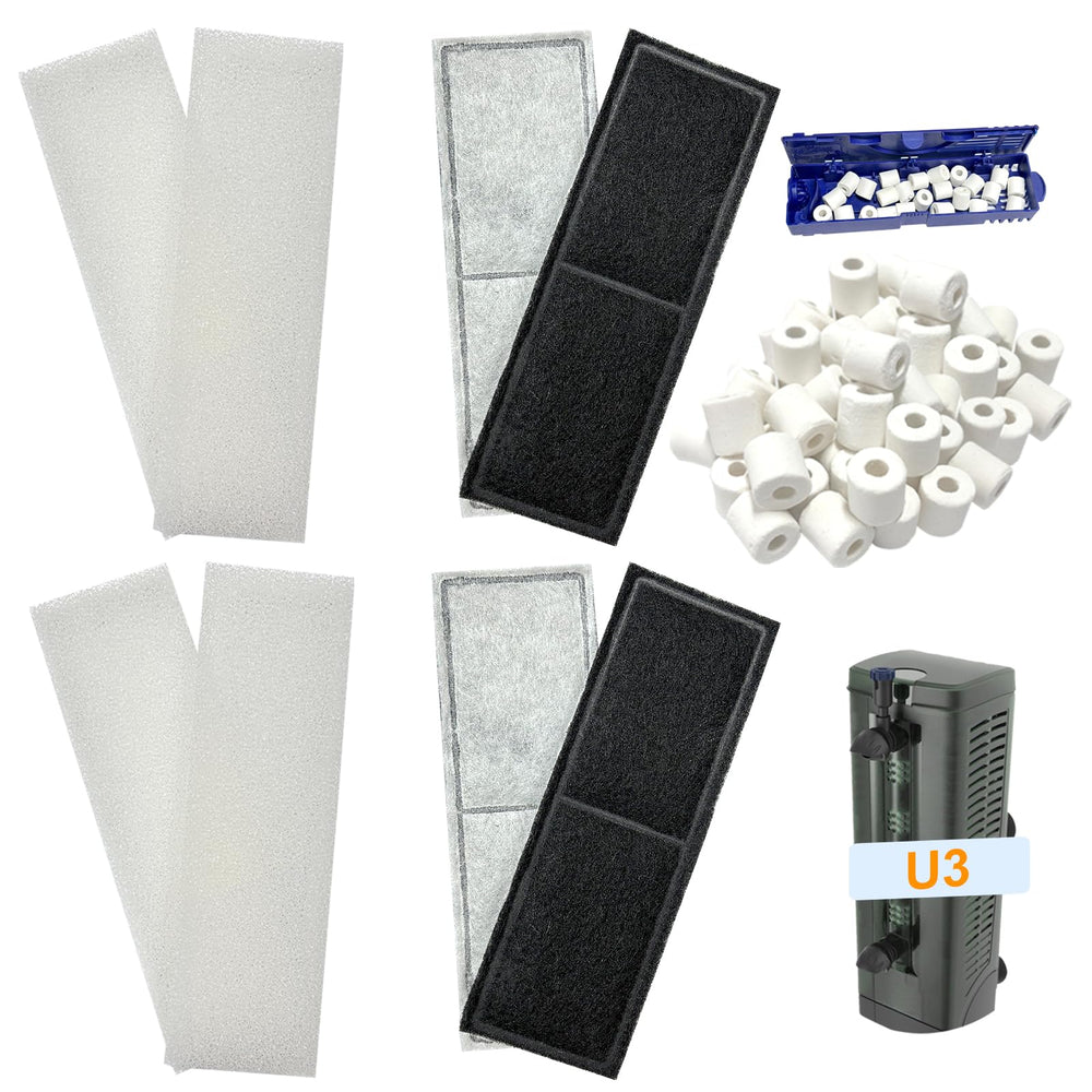 Beaufan foam pads for Fluval U3 improve debris capture and water flow.
