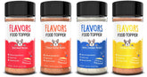 Beaumont Basics Flavors bottle pouring over kibble for even flavor distribution.