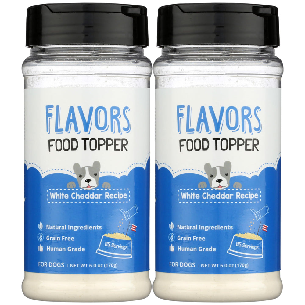 Beaumont Basics Flavors white cheddar topper on kibble enhances taste for picky eaters